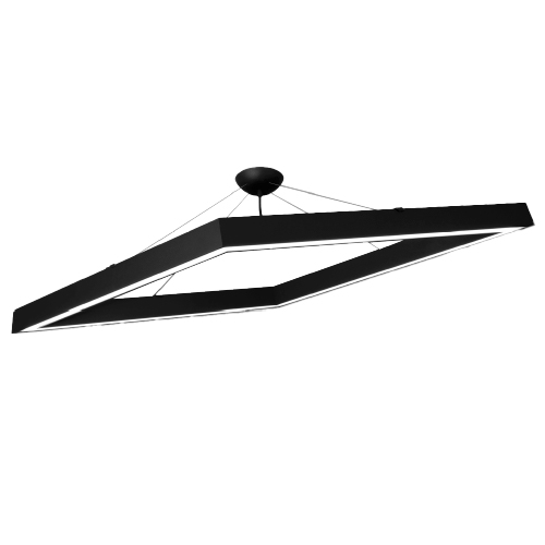 Colgante lego rombo led 30W 4400LM 3000K 590mm x 4 negro